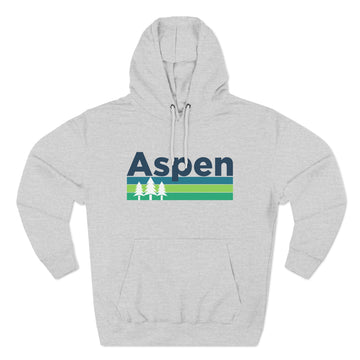 Premium Aspen, Colorado Hoodie - Retro Unisex Aspen Sweatshirt - Stripe Wordmark