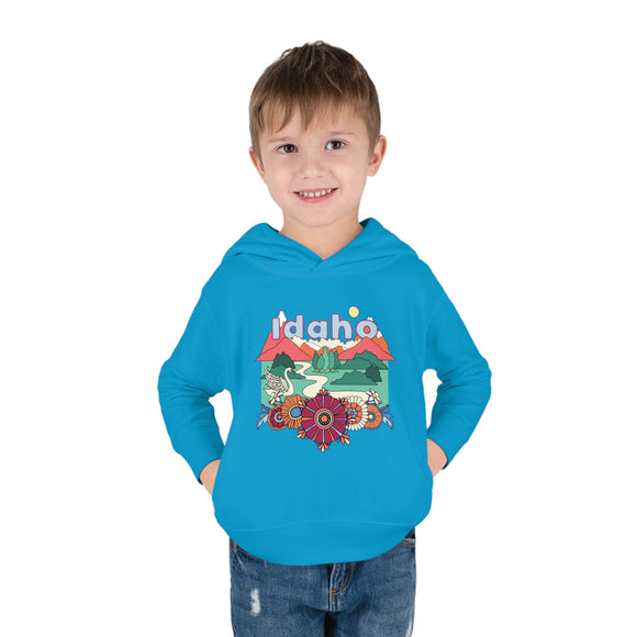 Idaho Toddler Hoodie - Boho Mountain Unisex Idaho Toddler Sweatshirt