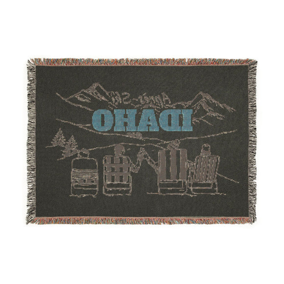 Idaho Ski Town Throw Blanket | Mountain Woven Blanket