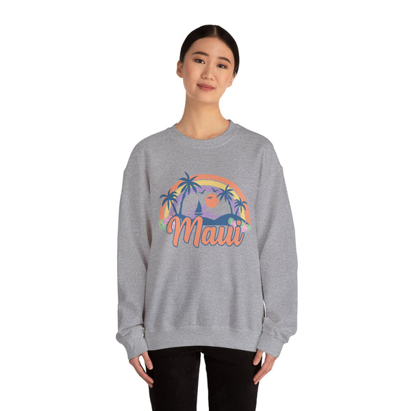 Maui, Hawaii Sweatshirt - Unisex Retro Beach Crewneck Maui Sweatshirt