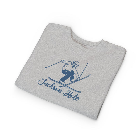 Jackson Hole, Wyoming Toddler Sweatshirt - Vintage Ski Jackson Hole Toddler Crewneck Sweatshirt