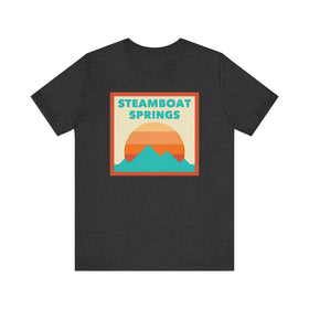 Retro Steamboat, Colorado T-Shirt, Mountain Sun Tee, Unisex Graphic Shirt, Vintage Steamboat, Colorado Top, Outdoor Adventure Clothing