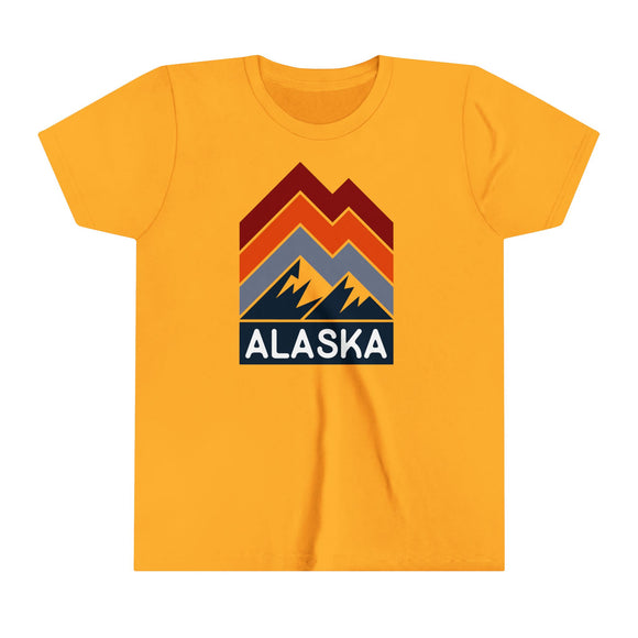 Alaska Youth Shirt - Retro Mountain Alaska Kid's T-Shirt