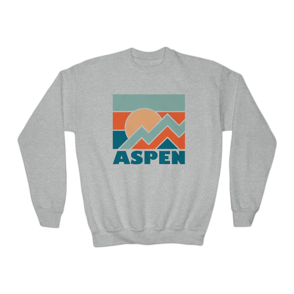 Aspen, Colorado Youth Sweatshirt - Unisex Kid's Aspen Crewneck Sweatshirt