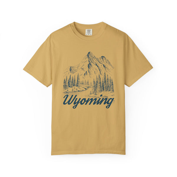 Wyoming Graphic Tee - Mountain Illustration Wyoming T Shirt
