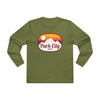 Park City, Utah Mens Base Long-sleeve Tee - Retro Ombre Heavy Weight Long Sleeve T-shirt