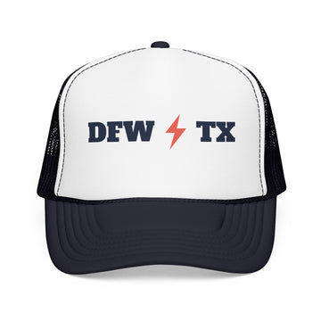 Dallas, Texas Retro Trucker Hat - Lightning Foam Cap - Lightning