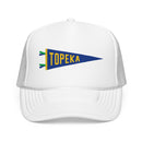 Topeka, Kansas Pennant Trucker Hat — Retro Flag Foam Cap-5