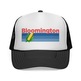 Bloomington, Indiana Retro Corn and Farm Trucker Hat - 0
