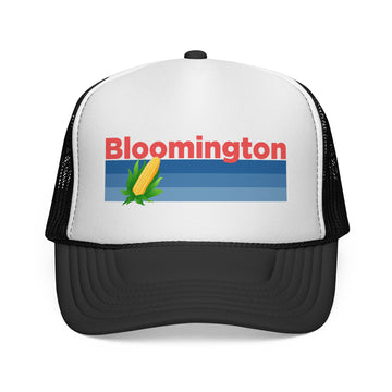 Bloomington, Indiana Retro Corn and Farm Trucker Hat - 0