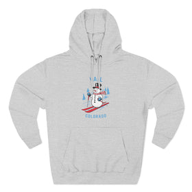 Premium Vail, Colorado Skiing Snowman Hoodie - 0