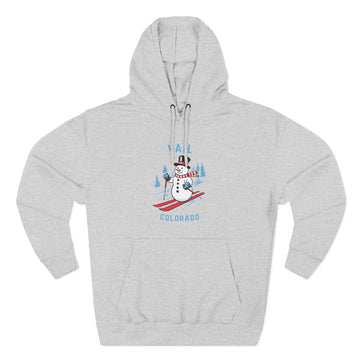 Premium Vail, Colorado Skiing Snowman Hoodie - 0