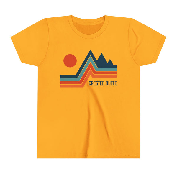 Crested Butte, Colorado Youth Shirt - Retro Mountain Crested Butte Kid's T-Shirt