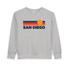 San Diego, California Toddler Sweatshirt - Retro Sun San Diego Toddler Crewneck Sweatshirt