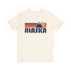 Retro Alaska T-shirt, Mountain Tee, Vintage Alaska Unisex Jersey Shirt, Outdoor Hiking Apparel