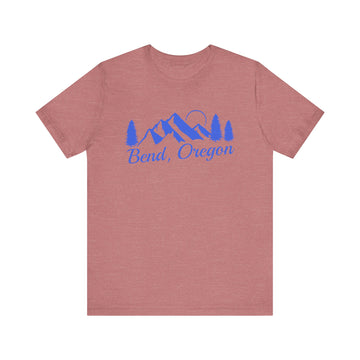 Buy heather-mauve Bend, Oregon T-Shirt - Retro Mountain Unisex Bend Shirt