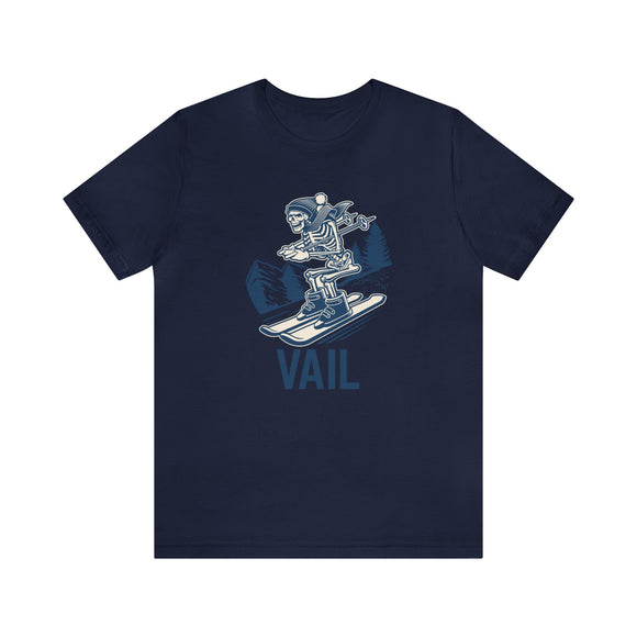 Vail, Colorado T-Shirt - Skeleton Skier Unisex Vail Shirt