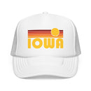 Kids Iowa Retro Sunset Trucker Hat - Youth Snapback Cap