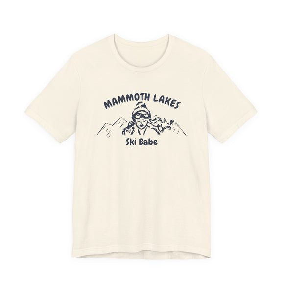 Mammoth Lakes, California Ski Babe T‑Shirt - Retro Skiing Graphic Tee