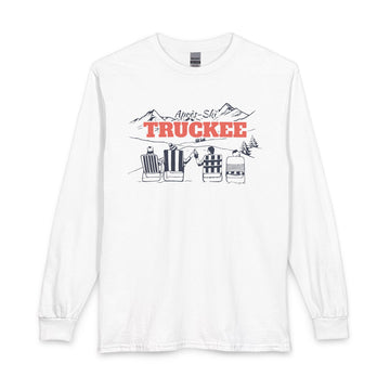 Truckee, California Après-ski Long Sleeve Shirt - Mountain Retro Skiing - 0