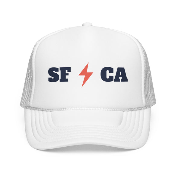 San Francisco, California Retro Trucker Hat - Lightning Foam Cap