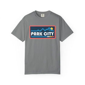 Buy grey Park City, Utah Graphic Tee, Comfort Colors Retro Mountain Unisex Park City T shirt