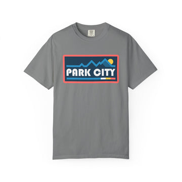 Buy grey Park City, Utah Graphic Tee, Comfort Colors Retro Mountain Unisex Park City T shirt