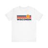 Wisconsin T-Shirt Retro Sun Ombre Unisex Tee, Vintage Wisconsin Tee, Mountain Sun Tee, Wisconsin Souvenir Shirt