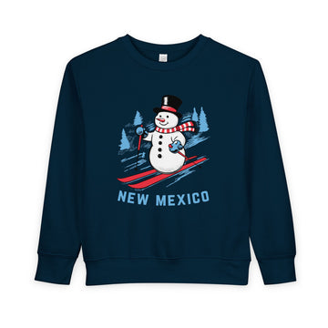 Buy navy New Mexico Toddler Sweatshirt - Skiing Snowman New Mexico Toddler Crewneck Sweatshirt