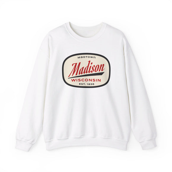 Madison, Wisconsin Sweatshirt - Unisex Retro Crewneck Madison Sweatshirt