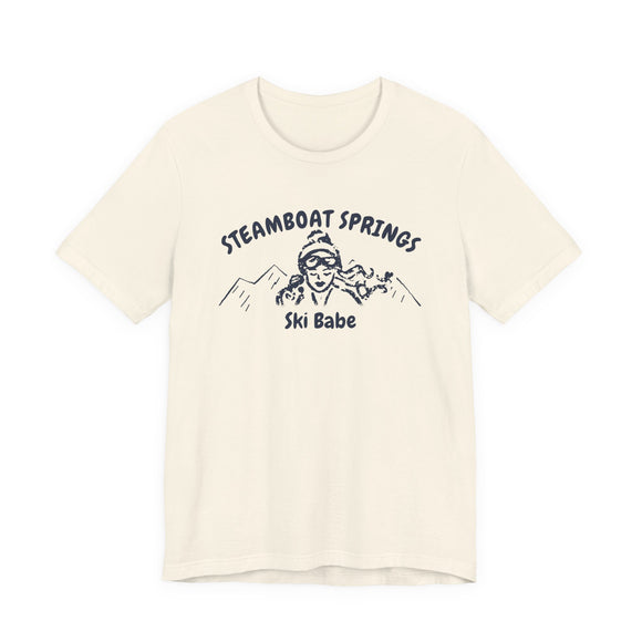 Steamboat Springs, Colorado Ski Babe T‑Shirt - Retro Skiing Graphic Tee