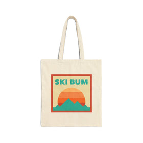 Ski Bum Tote Bag, Cotton Canvas Tote Bag, Reusable Shopping Bag, Eco-Friendly Tote, Ski Bum Gift