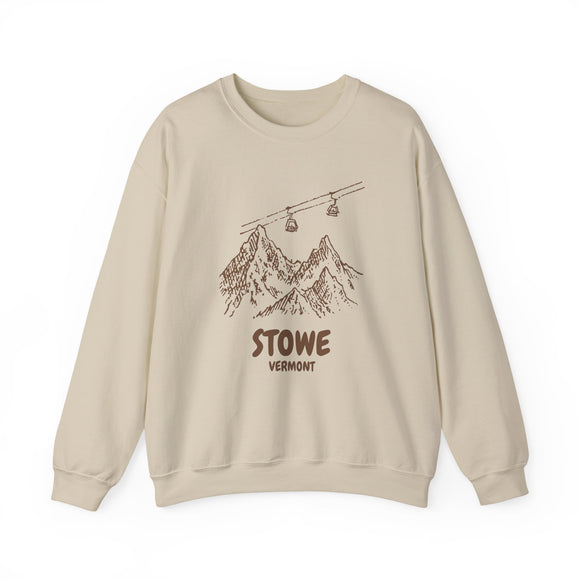 Stowe, Vermont Mountain Gondola Sweatshirt, Travel Graphic
