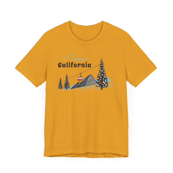 California T-Shirt - Retro Ski Mountain Gondola Unisex California Shirt