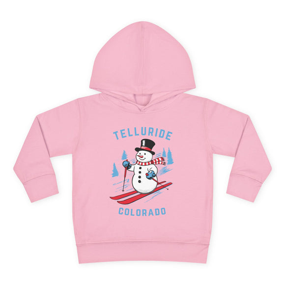 Telluride, Colorado Toddler Hoodie - Unisex Telluride Skiing Snowman Sweatshirt