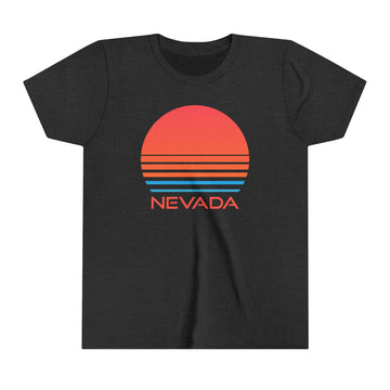 Buy dark-grey-heather Nevada Youth Shirt - Retro 80s Nevada Kid's T-Shirt