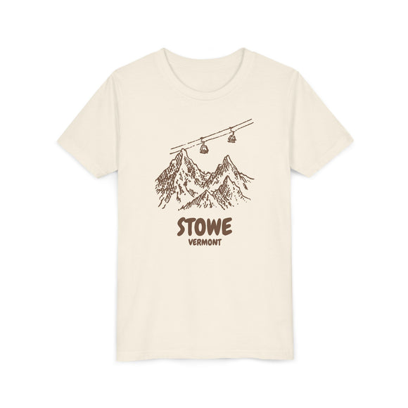 Stowe, Vermont Youth T-Shirt — Vintage Gondola Ski Mountain Tee