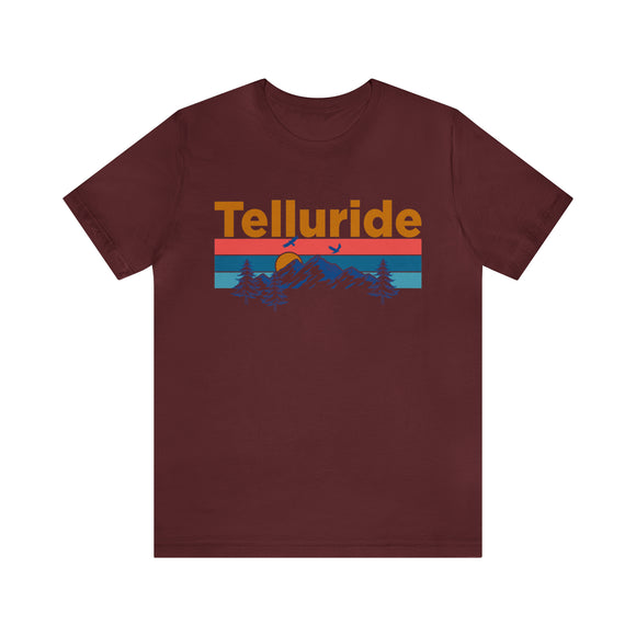 Telluride, Colorado Shirt - Mountain Sunset Unisex Telluride T-Shirt
