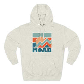 Buy oatmeal-heather Moab, Utah Hoodie - Retro Mountain Unisex Sweatshirt