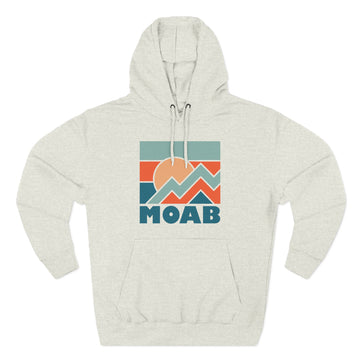 Buy oatmeal-heather Moab, Utah Hoodie - Retro Mountain Unisex Sweatshirt