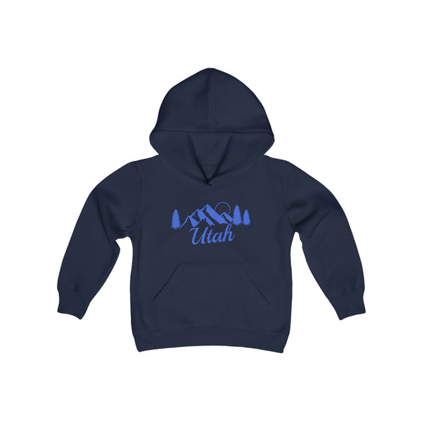 Retro Utah Youth Hoodie - Mountain Utah Kids Sweatshirt, Cute Utah Children's Pullover