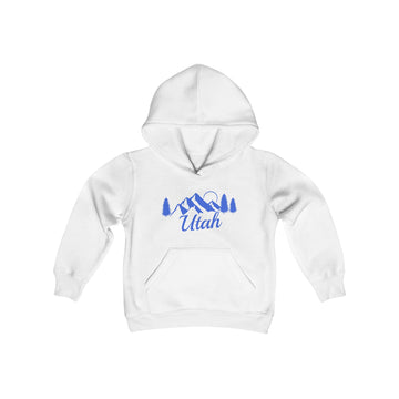 Buy white Retro Utah Youth Hoodie - Mountain Utah Kids Sweatshirt, Cute Utah Children's Pullover