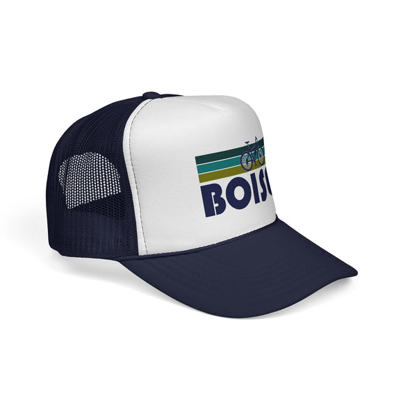 Boise, Idaho Retro Bike Trucker Hat - Vintage Style Boise Cap