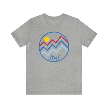 Utah T-Shirt - Retro Mountain Unisex Utah Shirt - Mountain Line Circle - 0