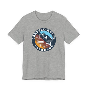 Buy athletic-heather Crested Butte, Colorado T Shirt - Retro Ski Lift Tee
