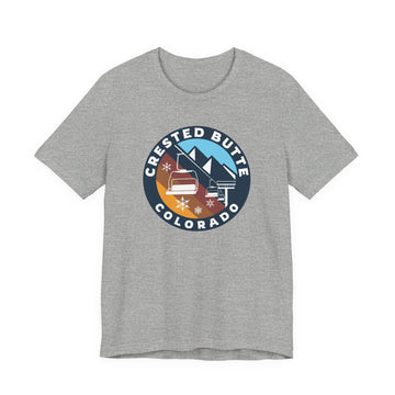 Buy athletic-heather Crested Butte, Colorado T Shirt - Retro Ski Lift Tee