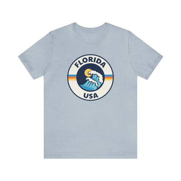 Buy light-blue Florida T-Shirt - Retro Unisex Florida Shirt - Wave Circle