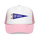 Fort Myers, Florida Pennant Trucker Hat — Retro Flag Foam Cap-3