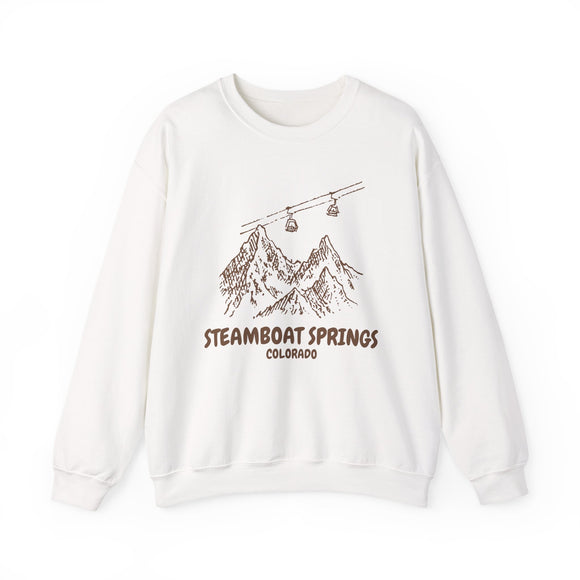 Steamboat Springs, Colorado Mountain Gondola Sweatshirt, Travel Graphic