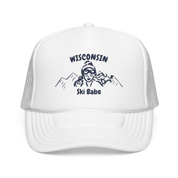 Wisconsin Ski Babe Trucker Hat — Foam Mesh Cap